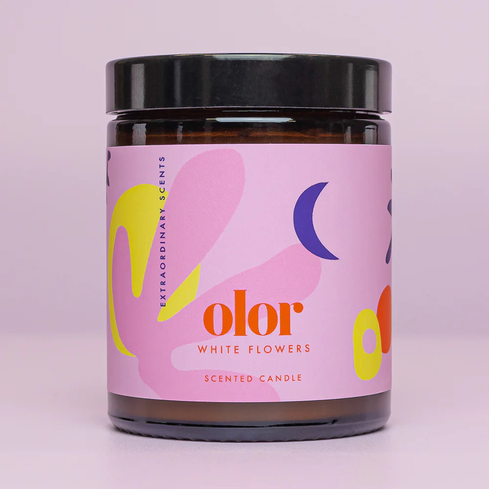 OLOR/ ホワイトフラワージャーキャンドル