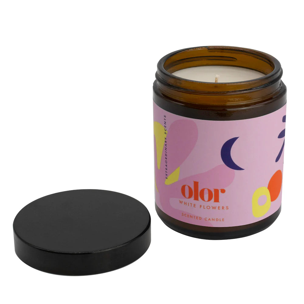 OLOR/ ホワイトフラワージャーキャンドル