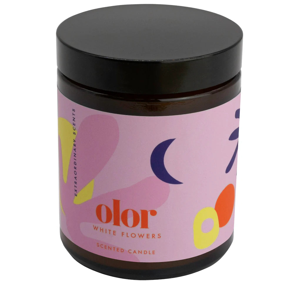 OLOR/ ホワイトフラワージャーキャンドル
